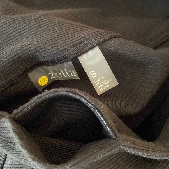 Zella Live In High Waist Rib Wide Leg Black Stretchy Pants - Picture 5 of 12